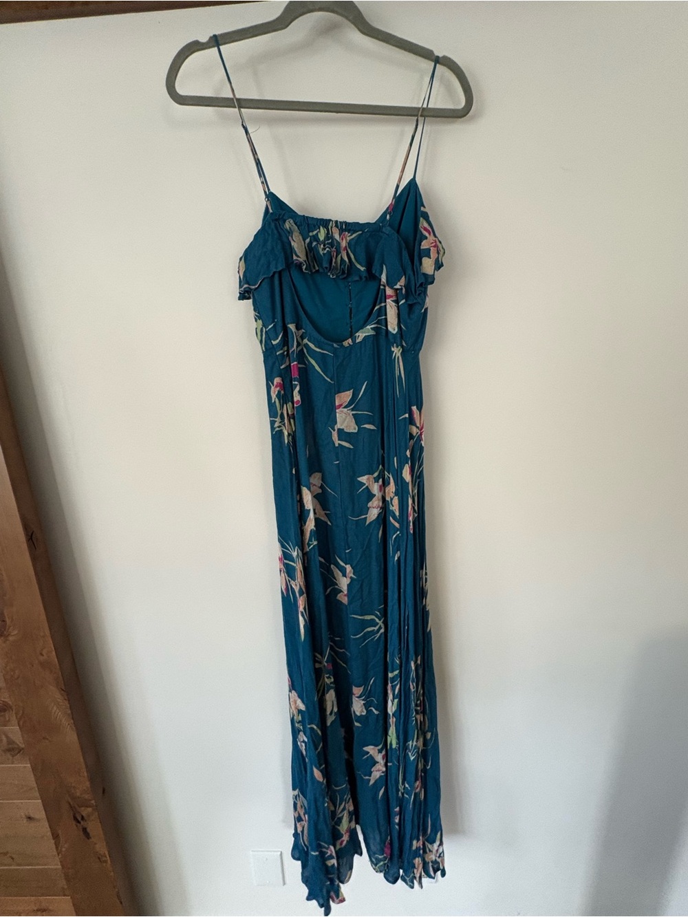 Kimchi Blue Teal Floral Button-Front Maxi Dress - Picture 3 of 4